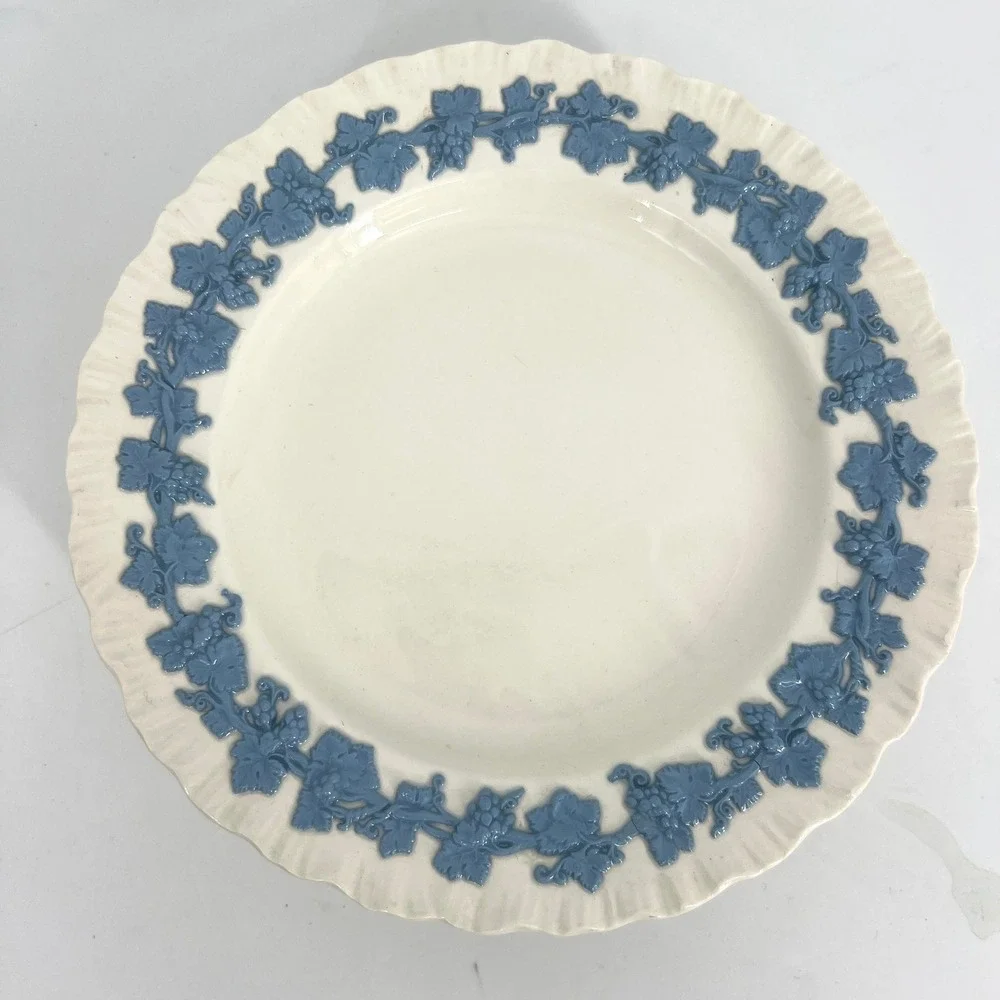 Wedgwood Etruria Queens Ware Embossed Lavender Blue Cream 8